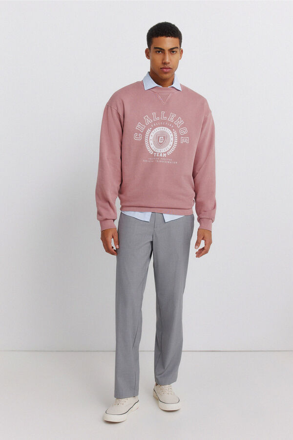 Springfield Sudadera te&ntilde;ida en prenda rosa