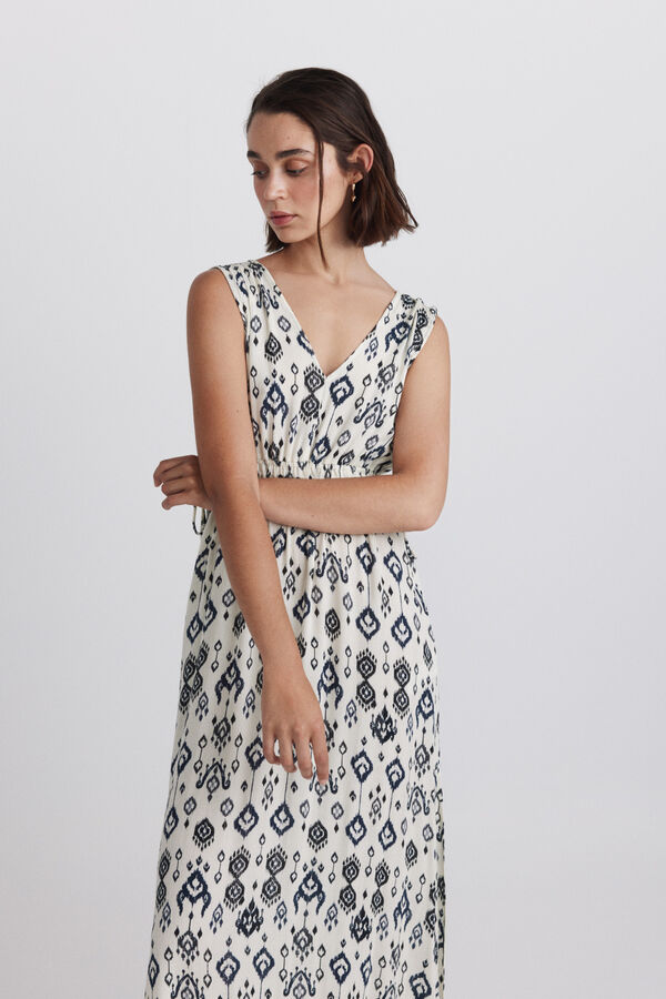 Springfield Vestido con tiras en la cintura blanco