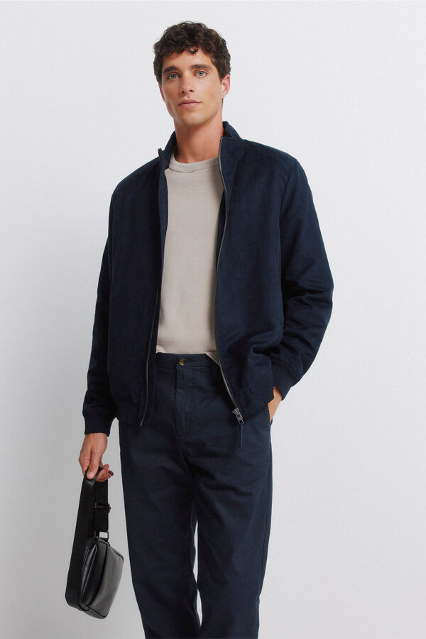 Springfield Pantal&oacute;n chino microestampado slim fit azul mezcla