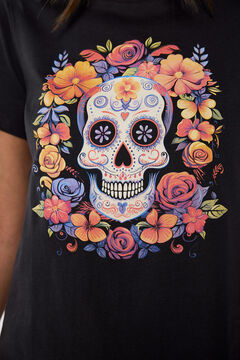 Springfield Playera gráfica "Día de muertos" gris