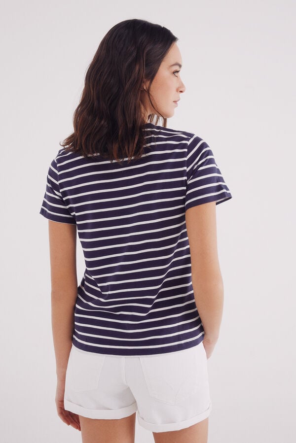 Springfield Playera algodón botones hombro marino