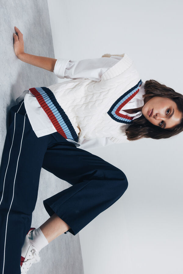 Springfield Pantalón jogger rayas lateral marino