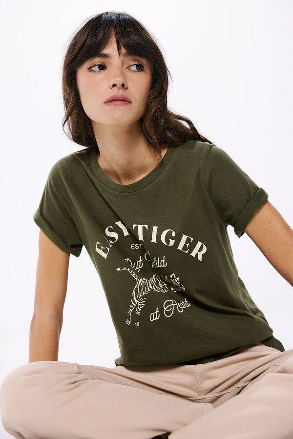 Springfield Playera gráfica khaki