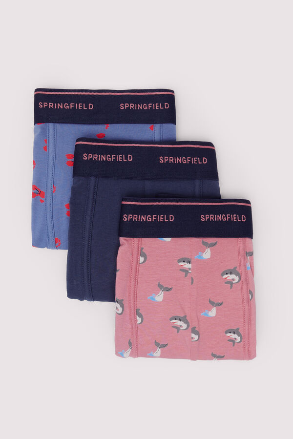 Springfield Pack 3 bóxeres estampados fucsia