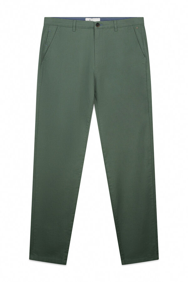 Springfield Pantal&oacute;n microestampado slim fit verde