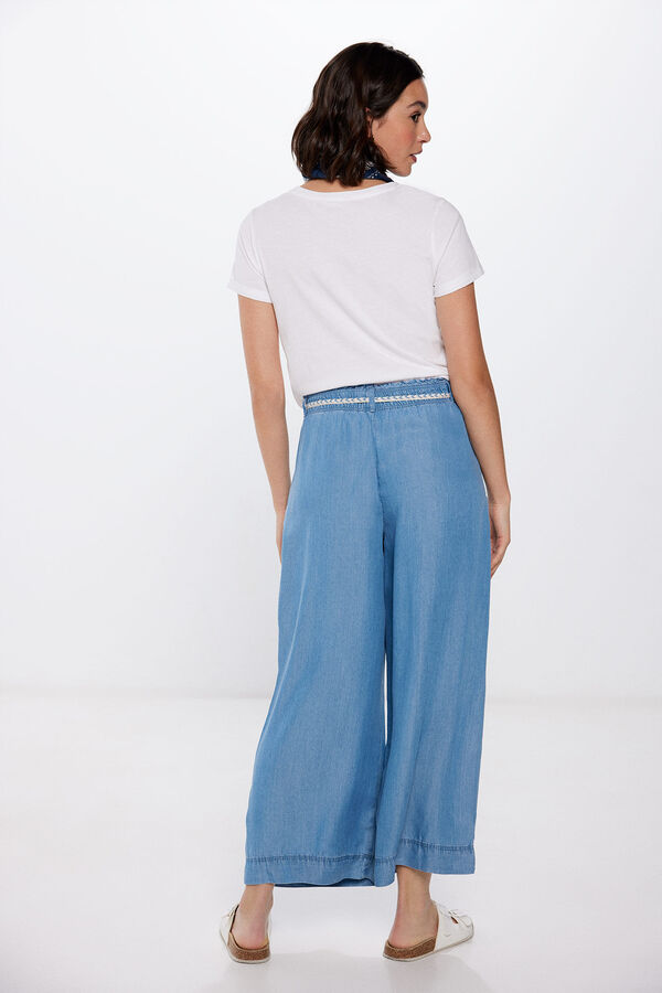 Springfield Pantalón culotte tencel azul medio