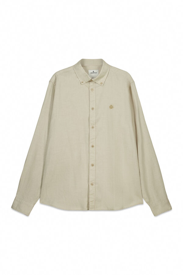Springfield Camisa de estructura beige