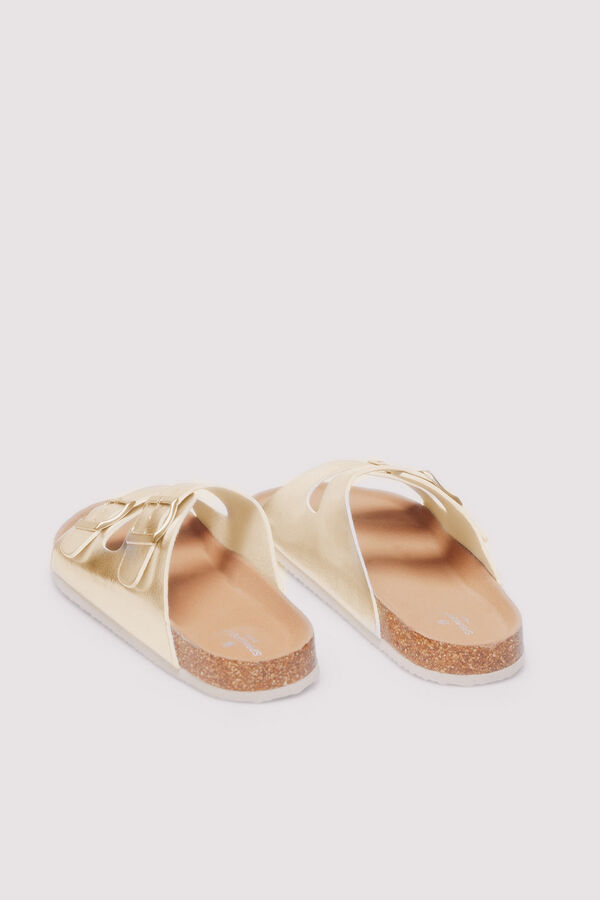 Springfield Sandalia hebillas dorada beige