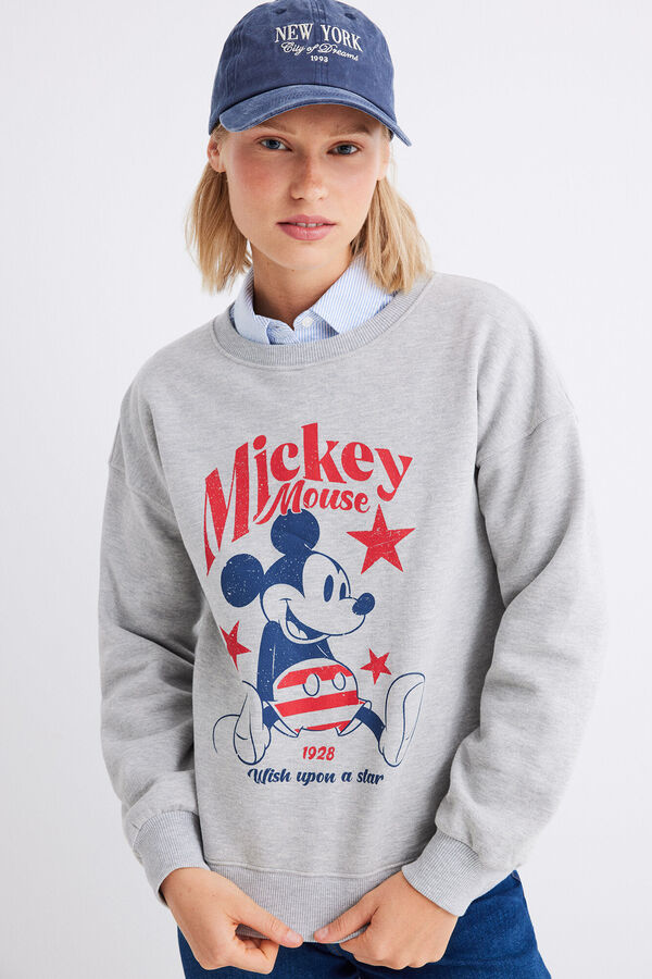 Springfield Sudadera Mickey Mouse algodón gris