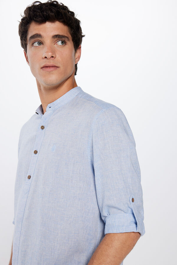 Springfield Camisa ligera estructura manga 3/4 azul indigo