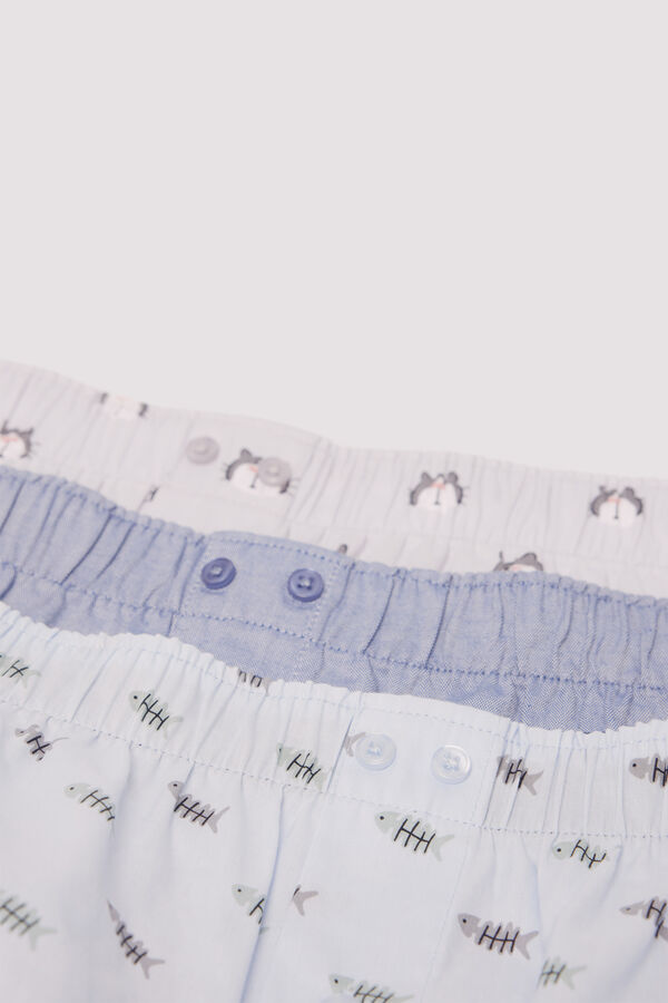Springfield Pack de 3 calzones popelín estampados gris