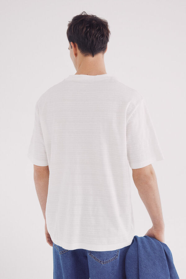 Springfield Playera raya piqué marfil
