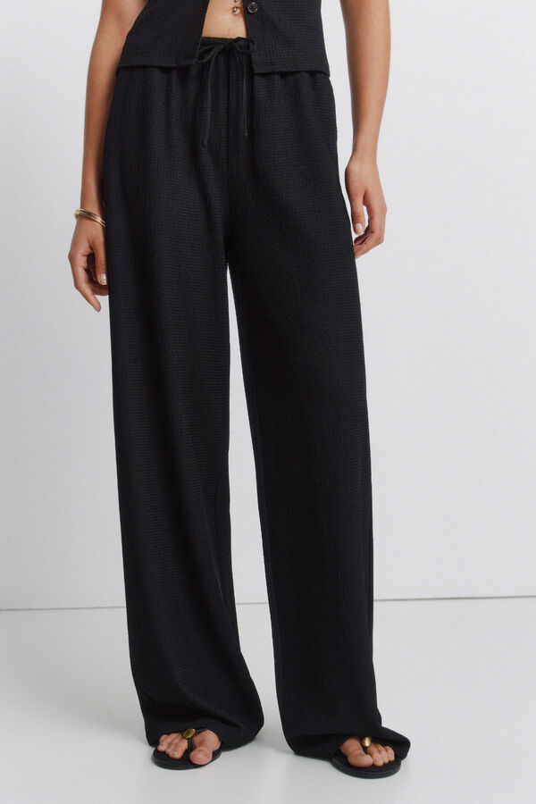 Springfield Pantal&oacute;n largo holgado de estructura negro