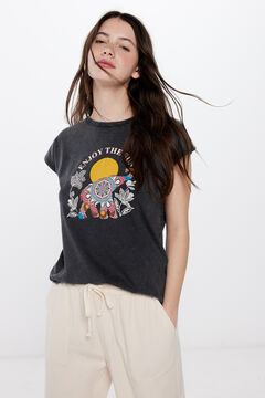 Springfield Playera gráfico étnico gris