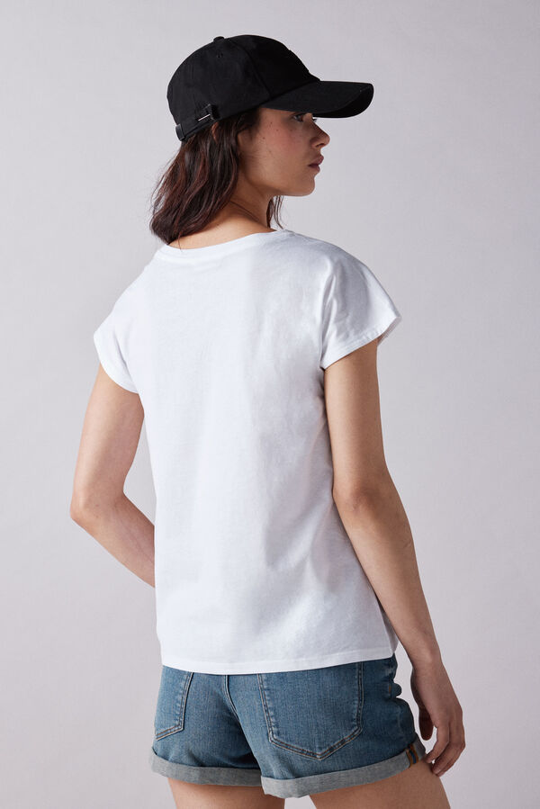 Springfield Playera hombro botones algodón blanco