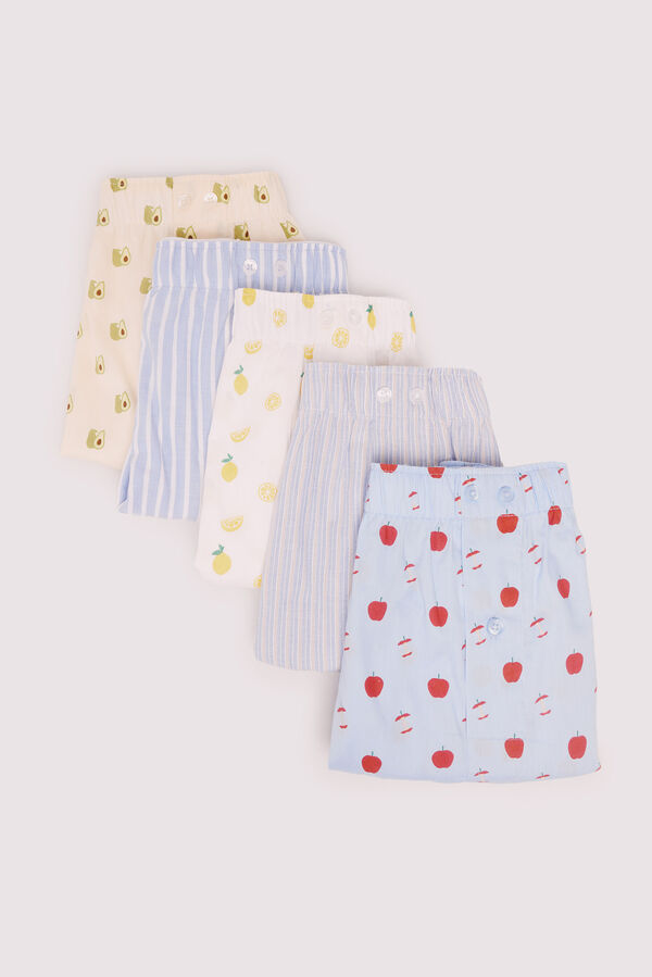 Springfield Pack 5 bóxeres frutas azul