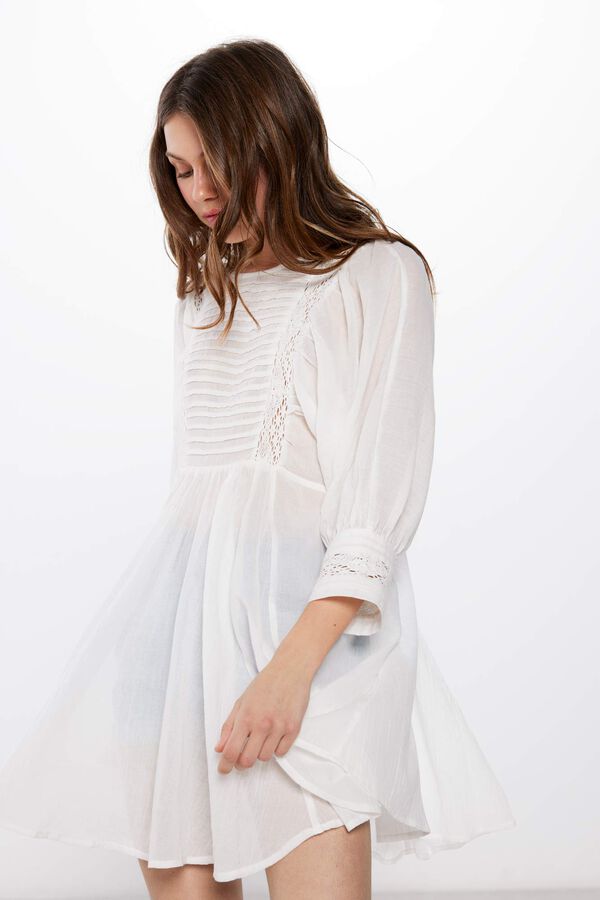 High Spirits Vestido Bambula  blanco