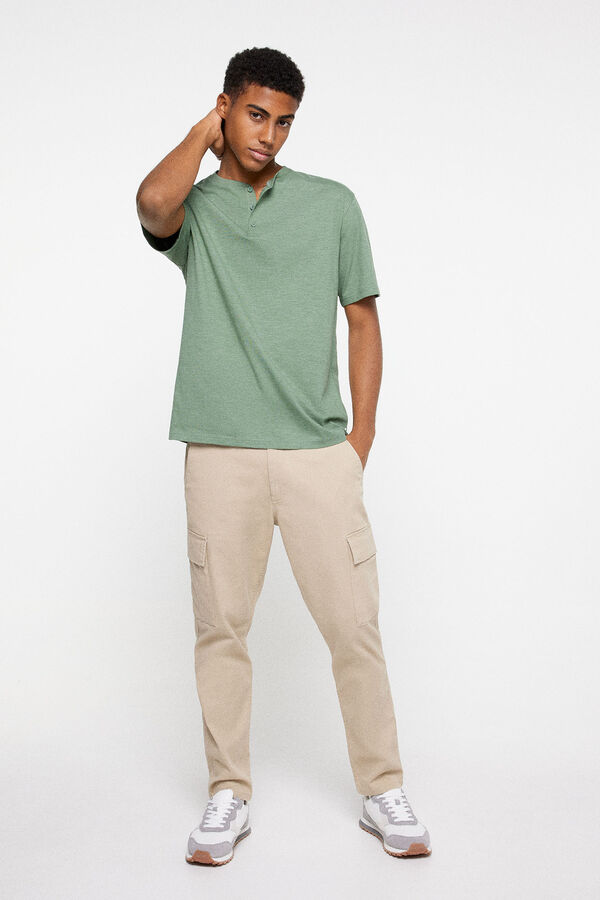 Springfield Playera cuello panadero verde