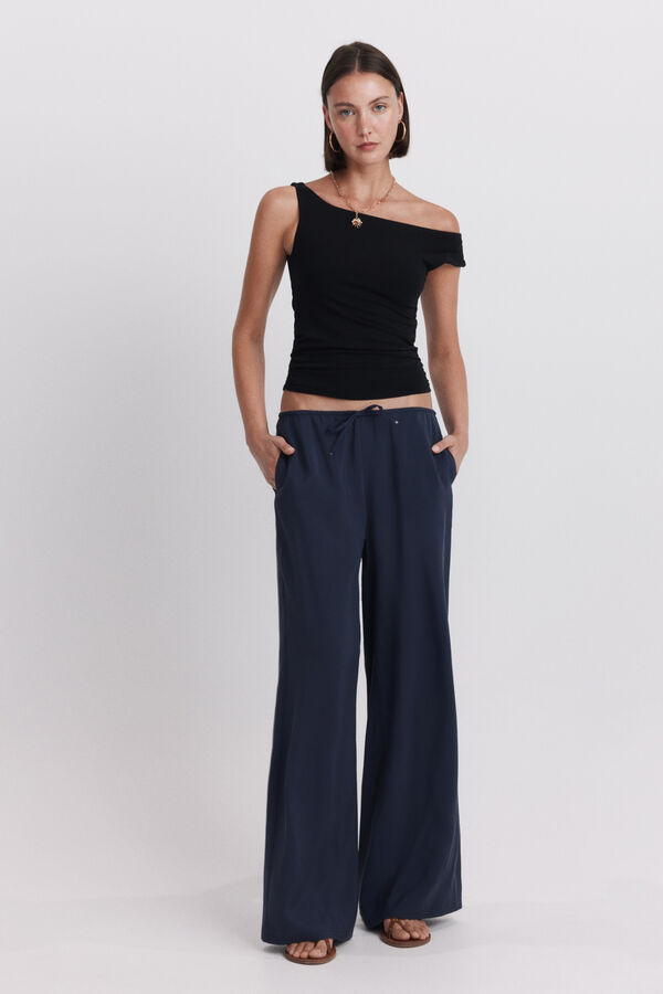 Springfield Pantal&oacute;n jogger wide leg azul