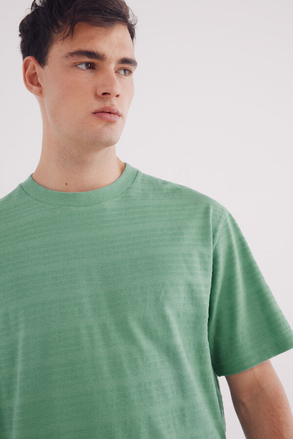 Springfield Playera raya piqué verde