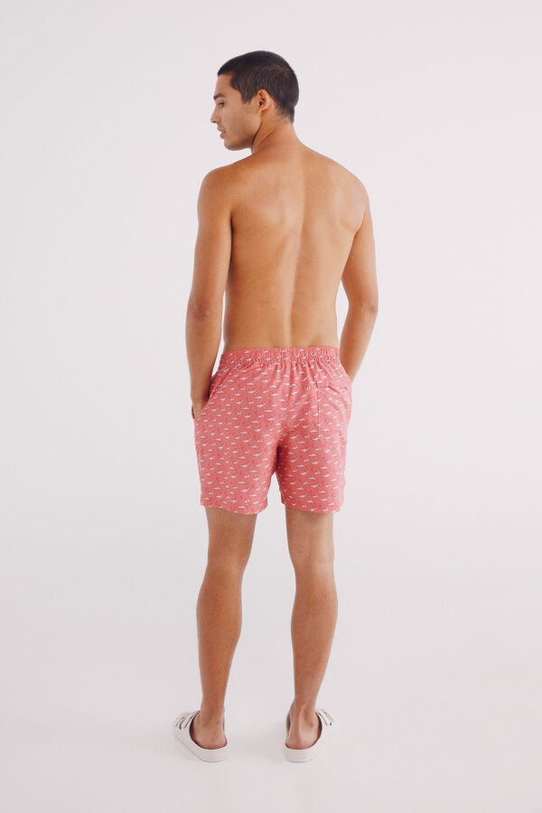 Springfield Bañador estampado tiburones rojo