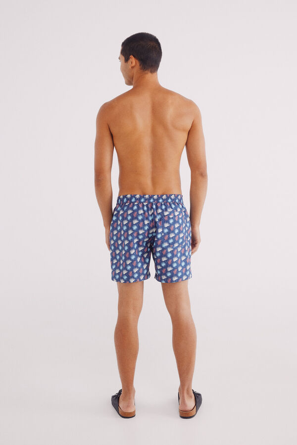 Springfield Bañador estampado hojas azulado