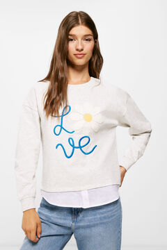 Springfield Sudadera "Love" Margarita gris claro