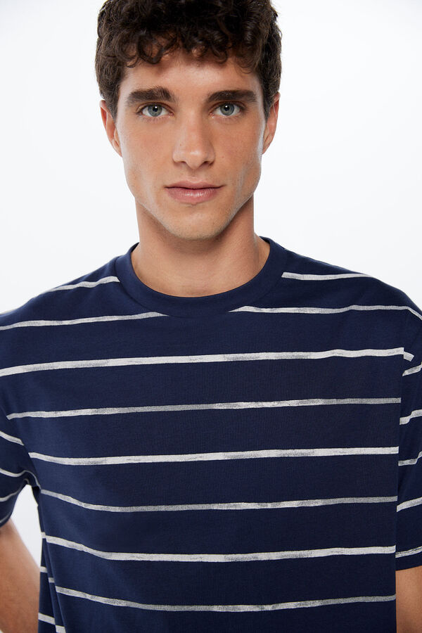 Springfield Playera rayas acuarela azul