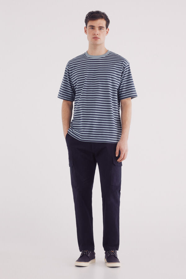 Springfield Playera rayas estampada azul