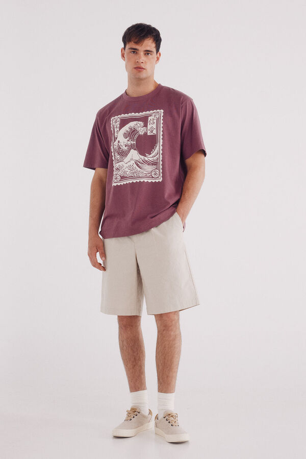 Springfield Camiseta ola japonesa púrpura