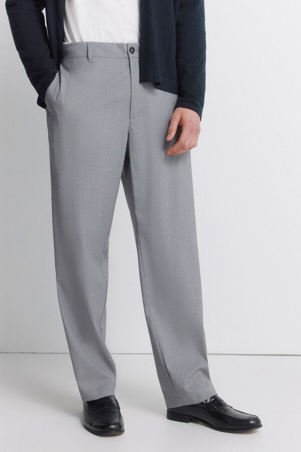 Springfield Pantal&oacute;n recto holgado gris