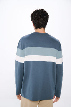 Springfield Playera manga larga cortes azul