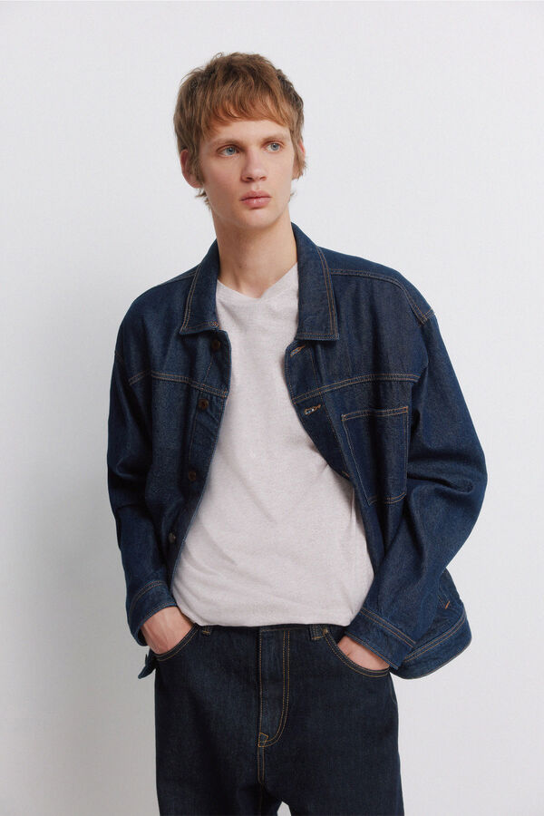 Springfield Camiseta microraya p&uacute;rpura