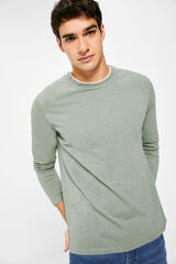 Springfield Playera manga larga doble cuello verde