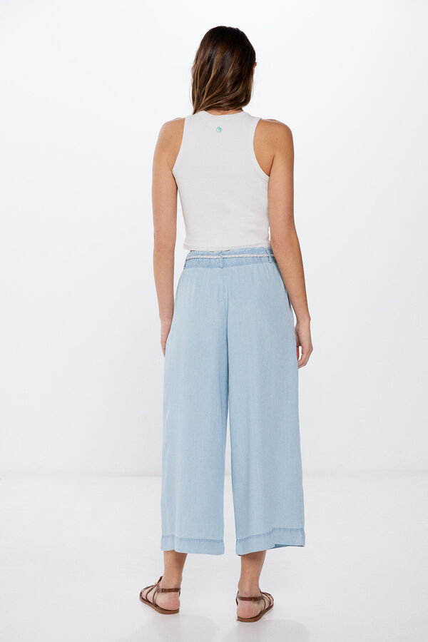 Springfield Pantalón culotte tencel azul medio