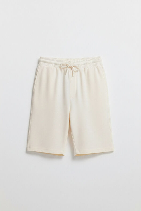 Springfield Bermudas de tela waffle blanco
