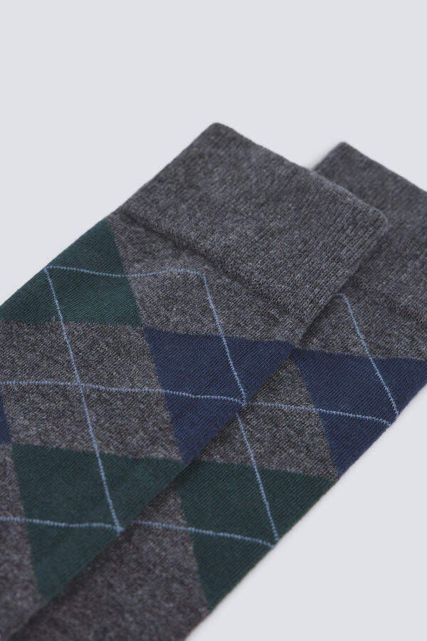 Springfield Calcet&iacute;n largo rombos gris