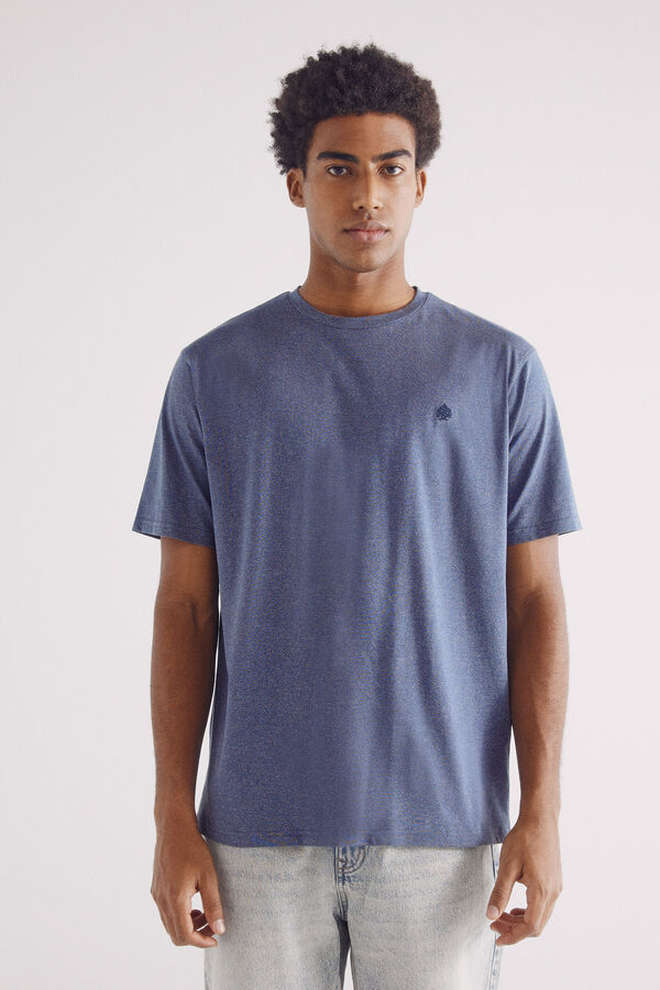 Springfield Playera microraya color azul indigo
