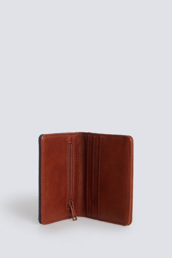 Springfield Cartera de canvas y efecto piel azulado