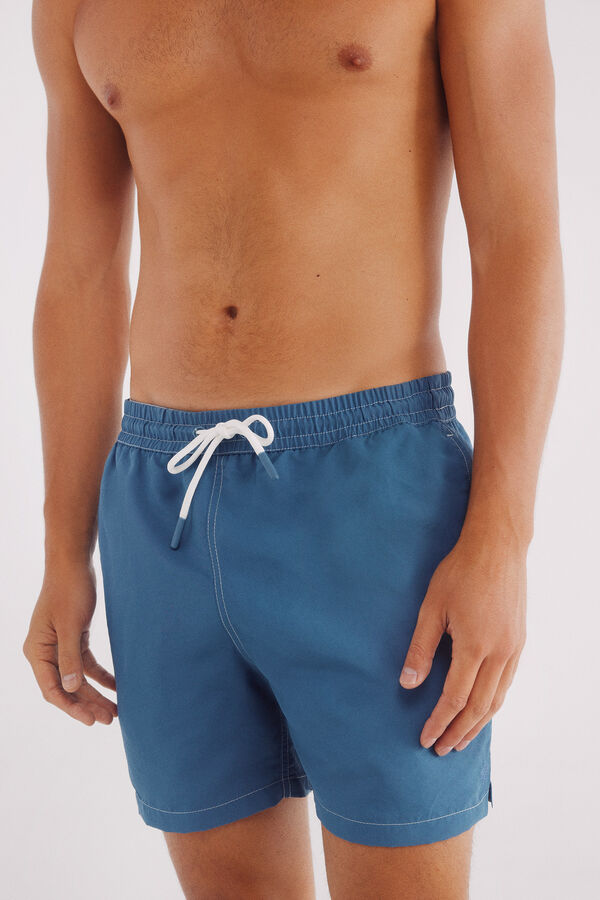 Springfield Bañador liso contrastes azul
