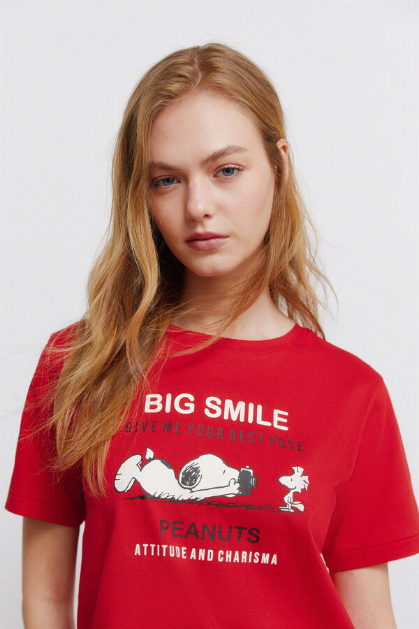 Springfield Playera de manga corta Snoopy rojo