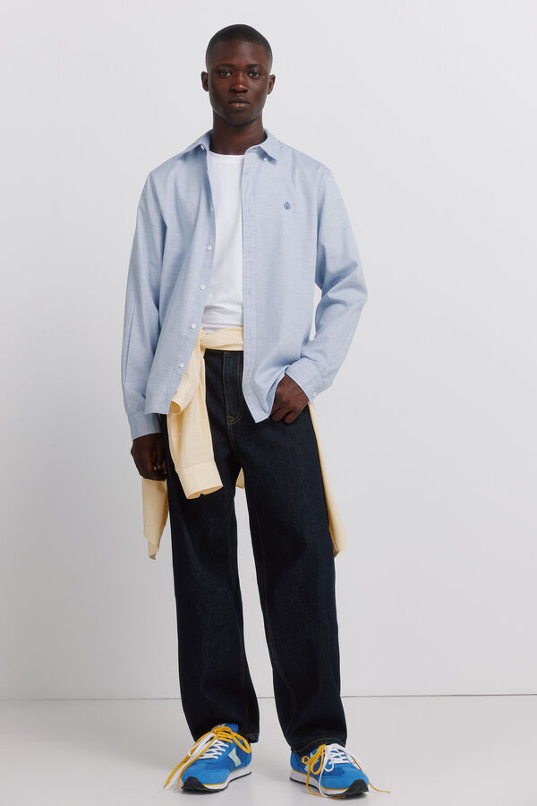 Springfield Camisa de estructura azul