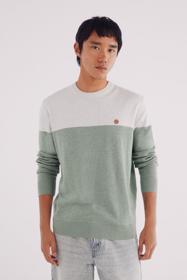 Springfield Jersey básico con bloques de color verde
