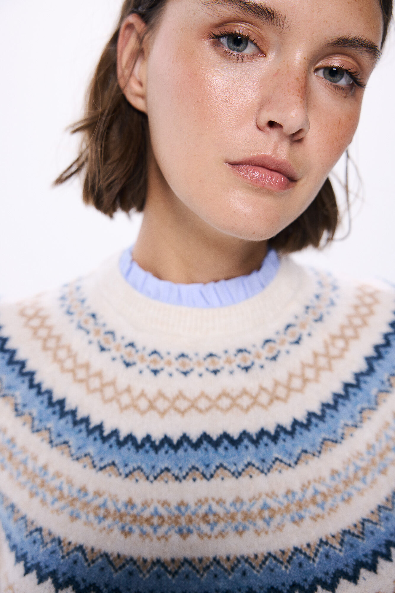 Springfield Su&eacute;ter jacquard cenefas cuello combinado