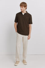Springfield Pantal&oacute;n chino comfort fit de lino marfil