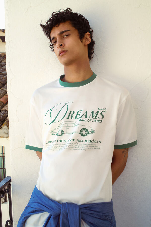 Springfield Playera contraste stay dreams marfil
