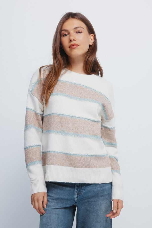 Springfield Jersey de rayas en jersey multicolor nude