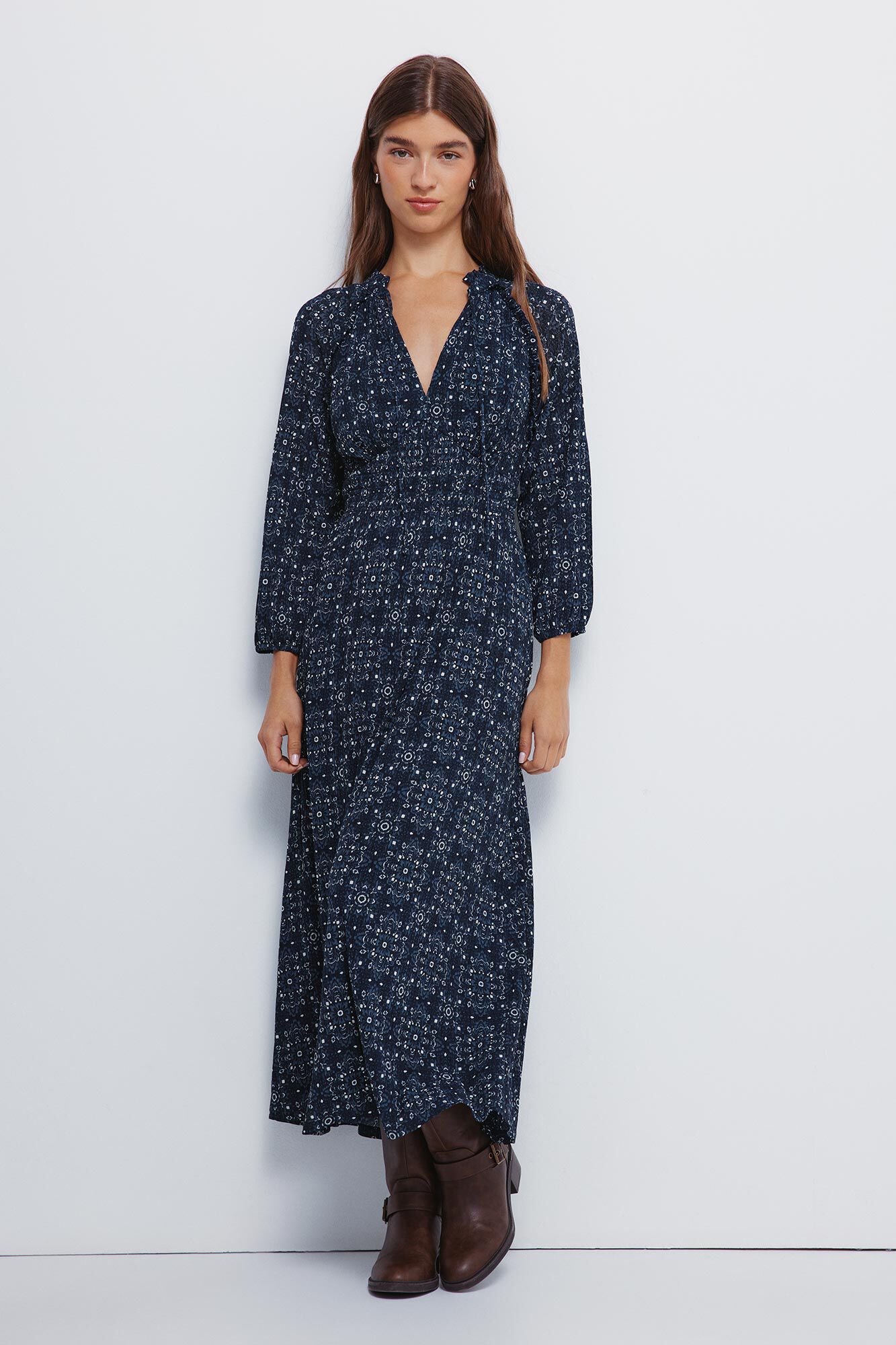 Springfield Vestido midi con cintura el&aacute;stica