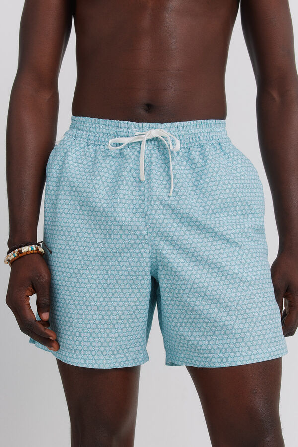 Springfield Traje de ba&ntilde;o estampado geom&eacute;trico azul