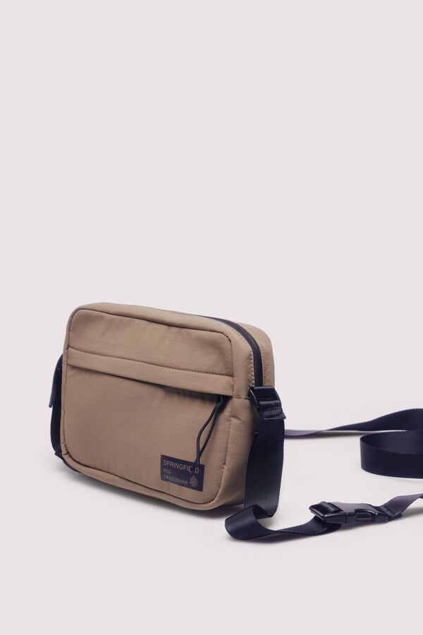 Springfield Bolsa mediana casual ripstock beige